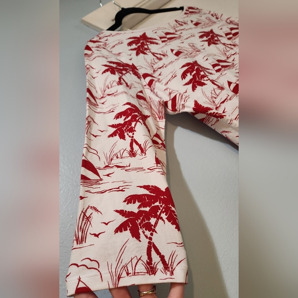 Women's Talbots Red and White Shirt, Large - Picture 3 of 7